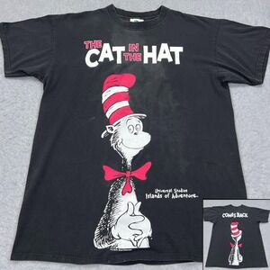 VTG Universal Studios Cat in the Hat Back‎ Universal Shirt Large* AOP Seuss USA